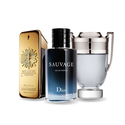 3 Parfüms Combo – 1 Million Parfum Paco Rabanne, Sauvage Dior und Invictus Paco Rabanne