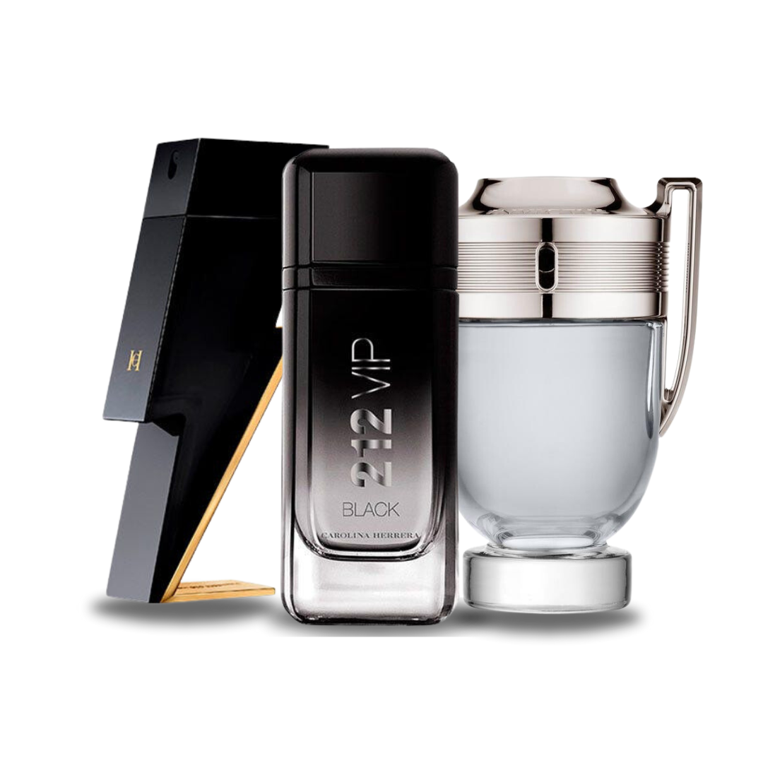 3 Parfüms Combo – Bad Boy Carolina Herrera, 212 Vip Black Carolina Herrera und Invictus Paco Rabanne